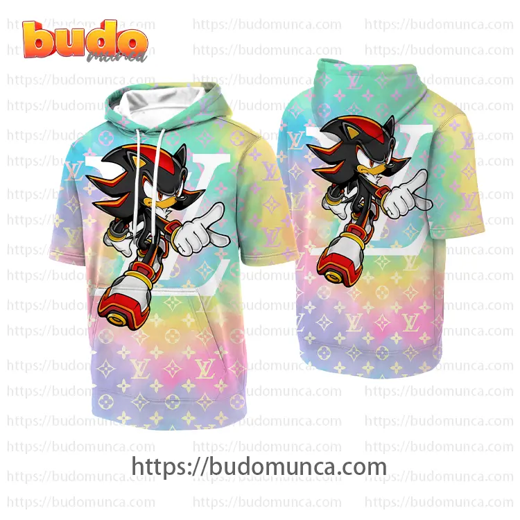 Louis vuitton and sonic the hedgehog v5 hooded short sleeve t-shirt gift uninque for kid man women